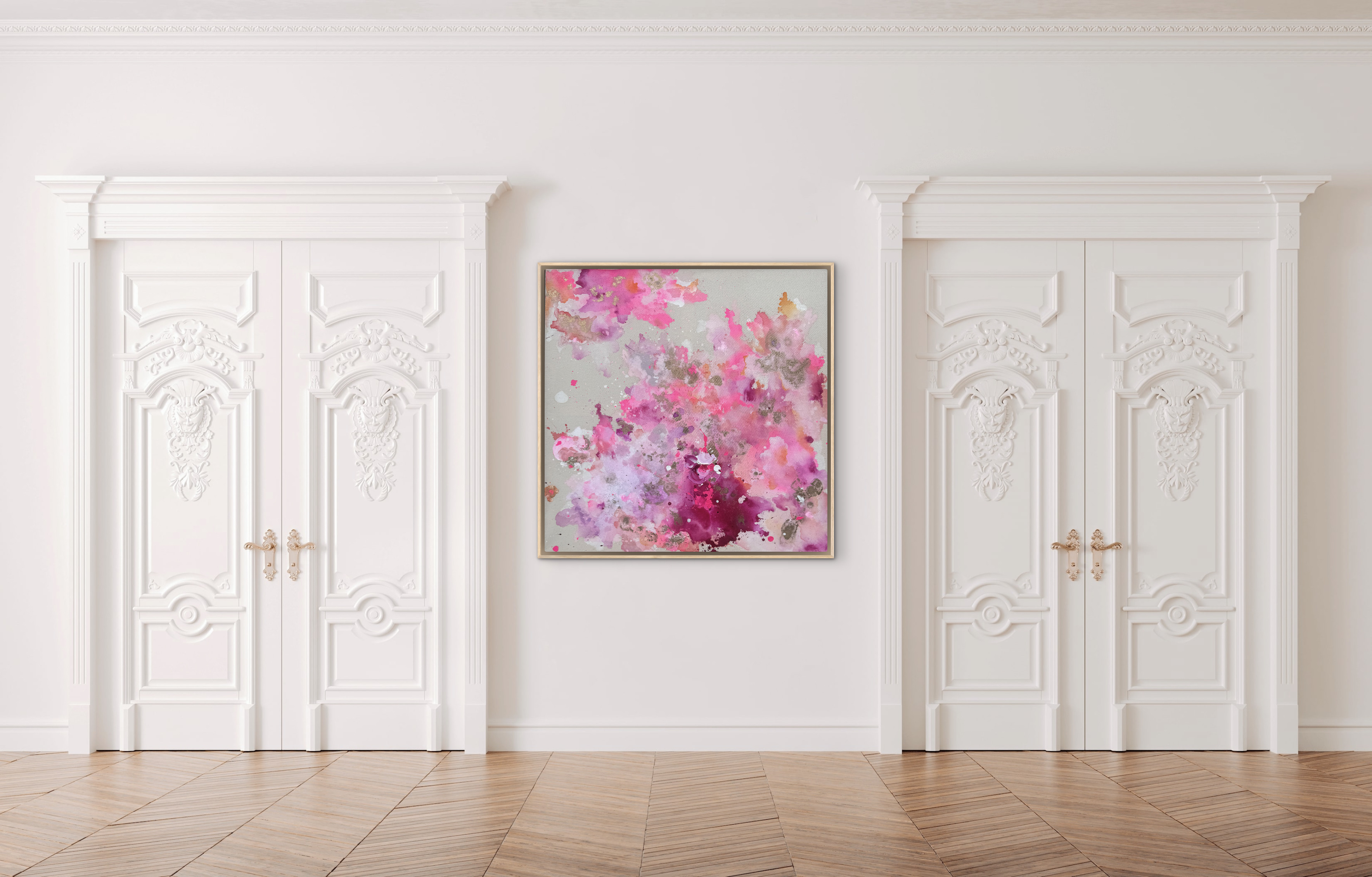 Pure Serie, 2025, Acryl und Gold auf roher Baumwollleinwand, Ansicht 7